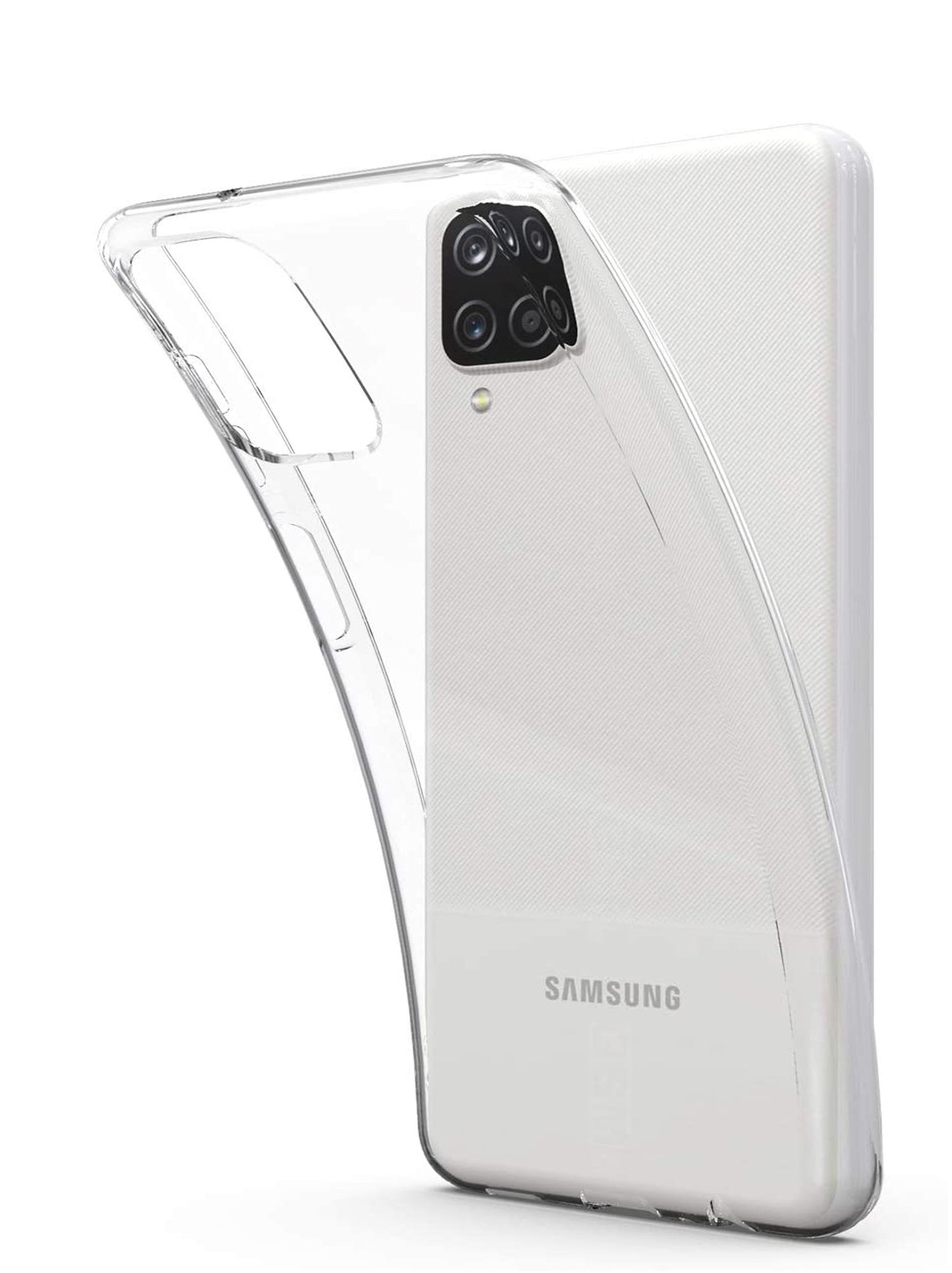 For Samsung Galaxy A12 5G Slim Fit Classic Transparent Matte Soft TPU Rubber Flex-Gel Rubberized Shockproof Bumper Phone Case Cover