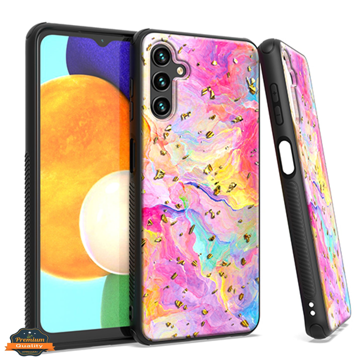For Samsung Galaxy A13 5G Marble Fashion Stone Stylish Flake Glitter Bling Hybrid Slim Glossy TPU Rubber Hard Protection Phone Case Cover