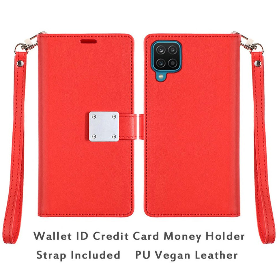 For Samsung Galaxy A53 5G Wallet Case PU Leather Credit Card ID Cash Holder Slot Dual Flip Pouch with Stand and Strap Phone Case Cover