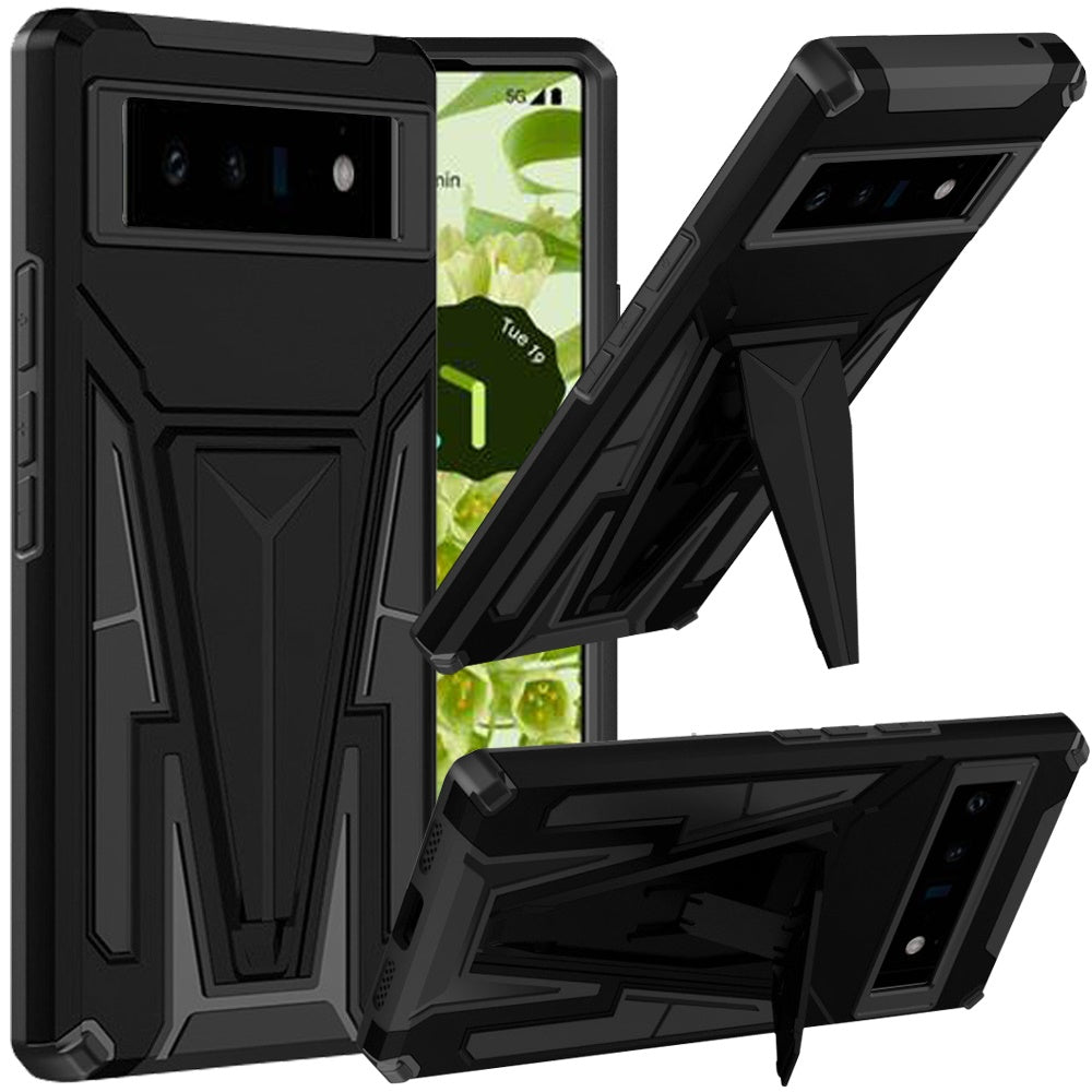 For Samsung Galaxy A02S Heavy Duty Protection Hybrid Built-in Kickstand Rugged Shockproof Military Grade Dual Layer Full Body Phone Case Cover