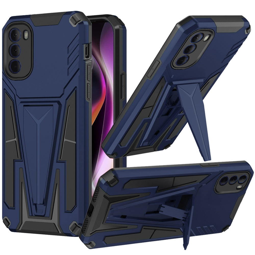 For Motorola Moto G 5G 2022 Heavy Duty Protection Hybrid Built-in Kickstand Rugged Shockproof Military Grade Dual Layer Phone Case Cover