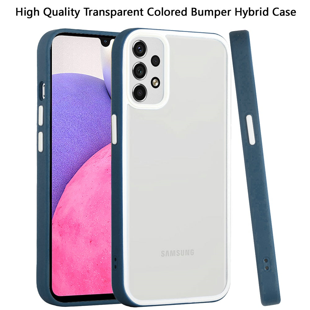For Samsung Galaxy A33 5G Hybrid Transparent Colored Frame Bumper Hard Back Shockproof Slim TPU Silicone Protective Phone Case Cover