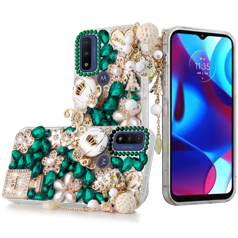 For Apple iPhone 11 (6.1") Bling Clear Crystal 3D Full Diamonds Luxury Sparkle Rhinestone Hybrid Protective Phone Case Cover
