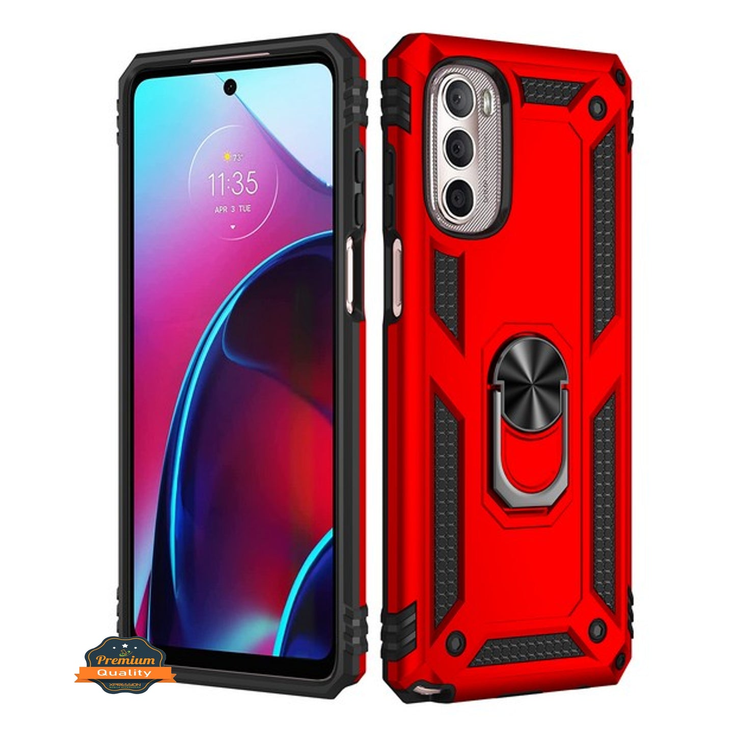For Samsung Galaxy A03 Core Shockproof Hybrid Dual Layer PC + TPU with Ring Stand Metal Kickstand Heavy Duty Armor Shell Phone Case Cover