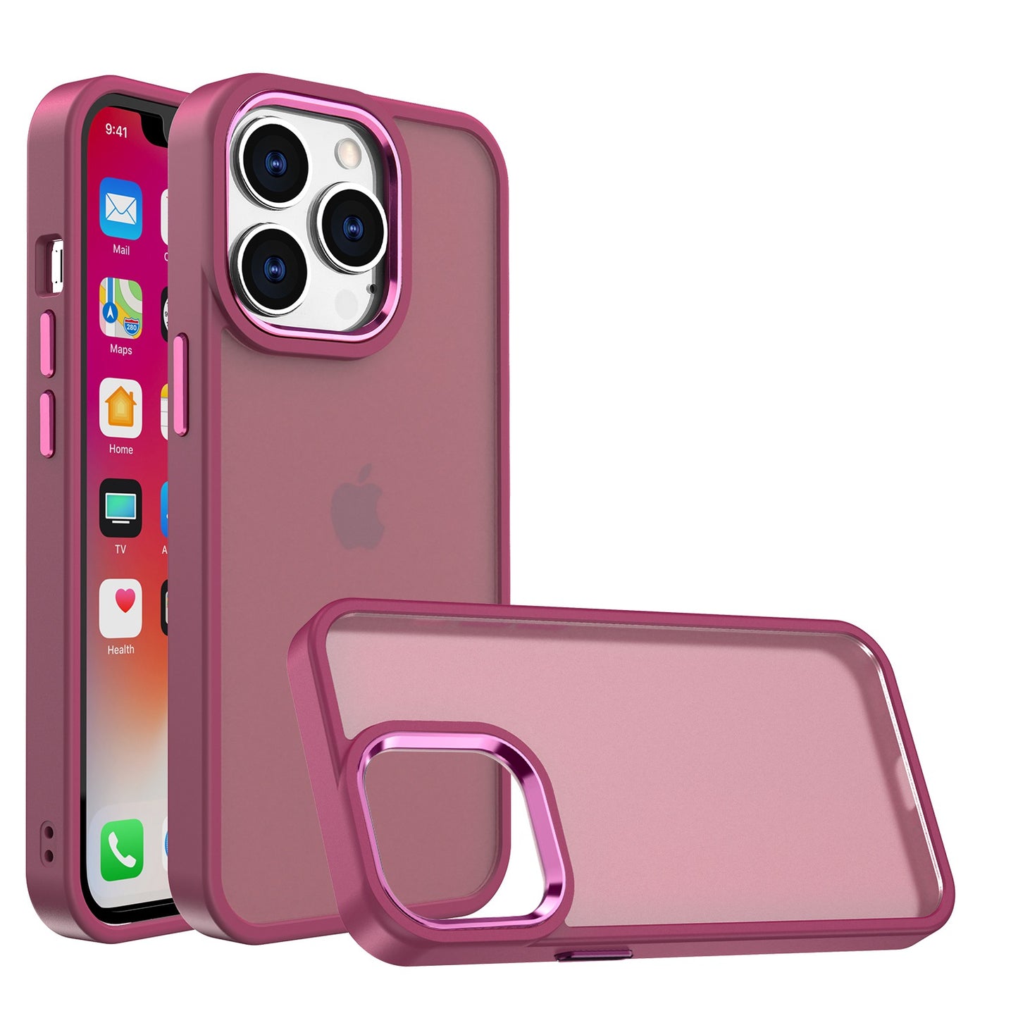 For Apple iPhone 11 (6.1") Slim Fit Hybrid Frosted Polished Oil Thick Acrylic Hard PC TPU Frame Phone Case Cover