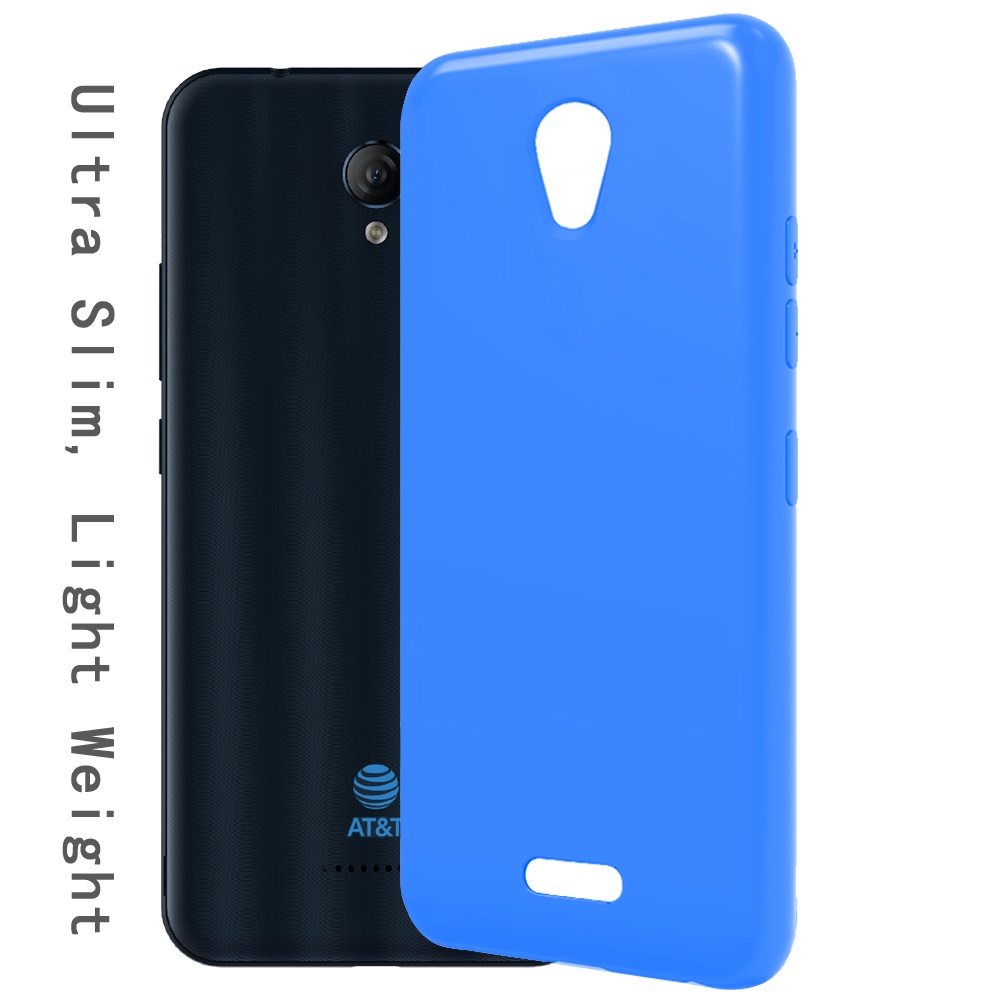 For AT&T Fusion Z, Motivate Hybrid Rubber Soft Silicone Gummy TPU Gel Candy Skin Flexible Skinny Slim Thin Protector Phone Case Cover