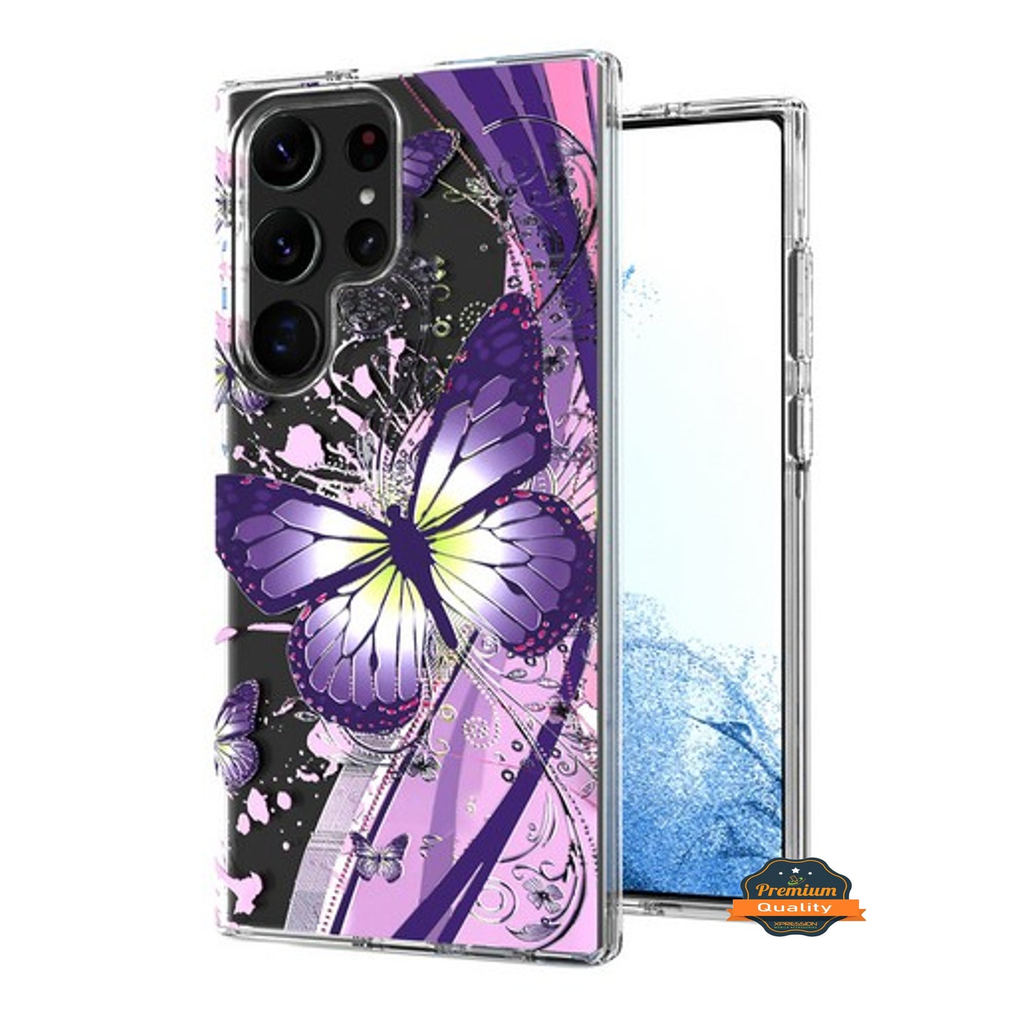 For Samsung Galaxy S23 /Plus /Ultra Hybrid Trendy Image Patterns Design Transparent Hard Back Shockproof TPU Rubber Phone Case Cover