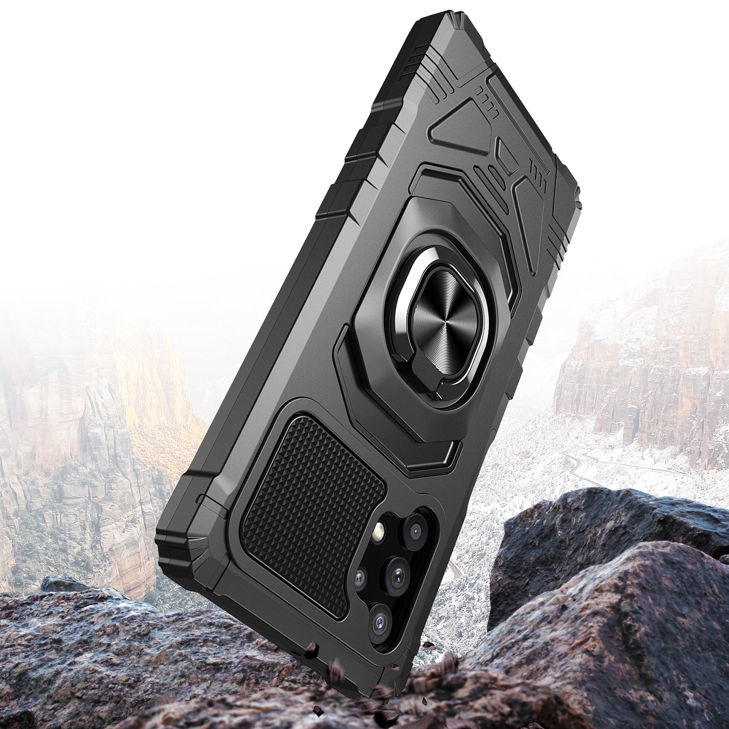 For Samsung Galaxy A32 5G Hybrid Dual Layer with Rotate Magnetic Ring Stand Holder Kickstand, Rugged Shockproof Hard Protective Phone Case Cover