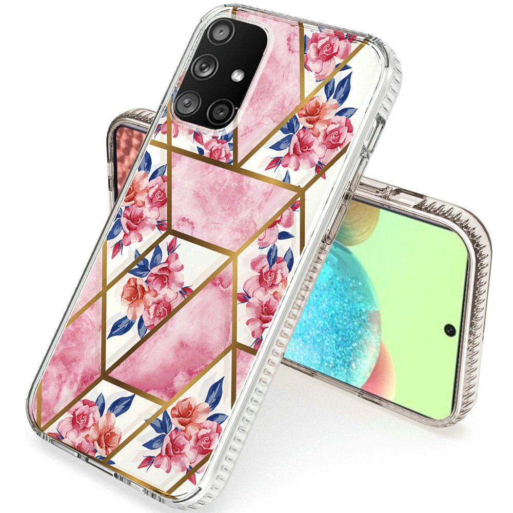 For Samsung Galaxy A71 5G Hybrid Design Graphic Fashion Colorful Sparkle Pattern Silicone Skin TPU Hard PC Armor Ultra Slim Phone Case Cover
