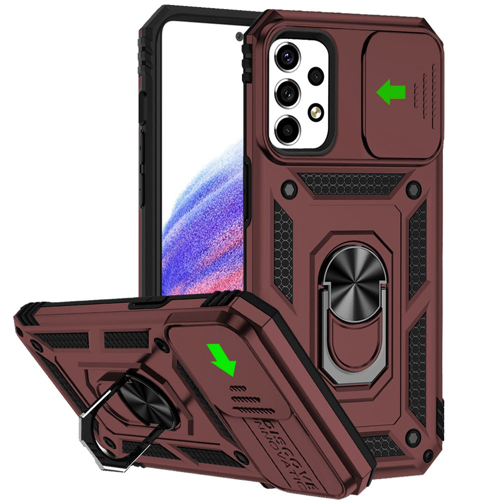 For Samsung Galaxy A53 5G Case with Stand, Camera Lens Protection & 360° Rotate Ring Kickstand, Shockproof, Edge Bumper Phone Case Cover