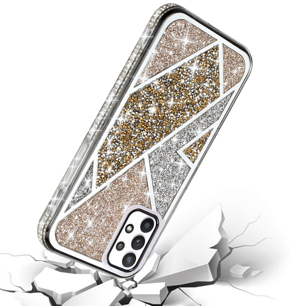 For Samsung Galaxy A33 5G Glitter Bling Diamond Rhinestone Sparkly Bumper Fashion Shiny Cute Fancy Cases Hybrid Rugged Phone Case Cover