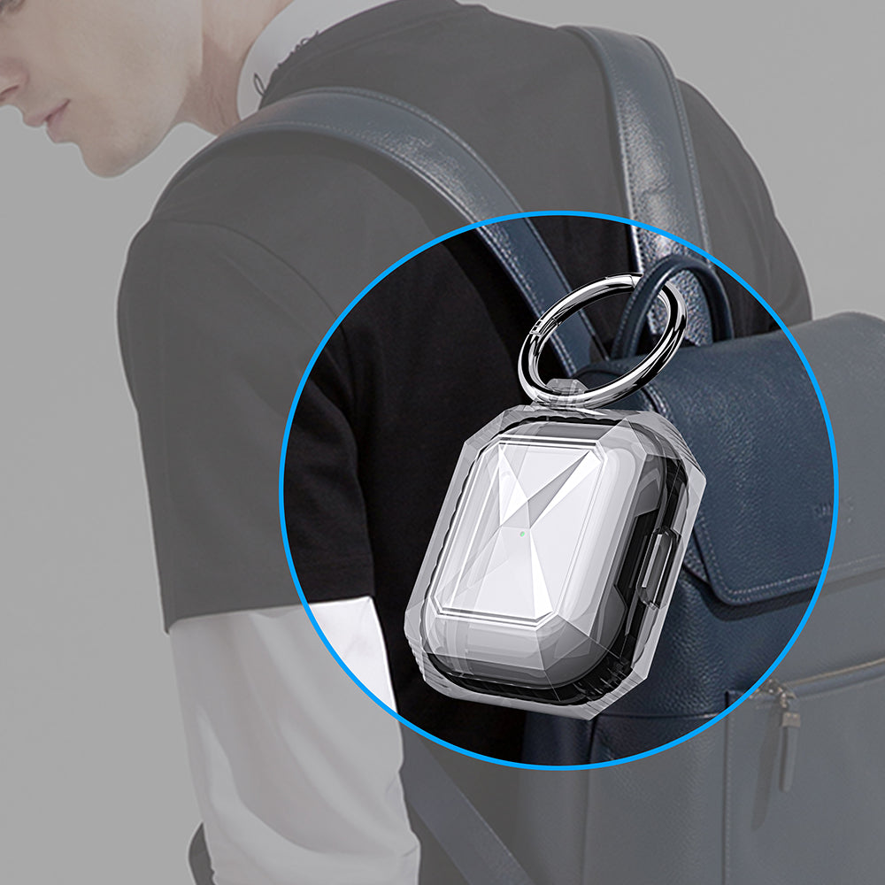 For Apple AirPods 3 (2021) Ultra Clear Transparent Hybrid Armor Thick Corner Shockproof Drop Protection with Keychain Phone Case Cover