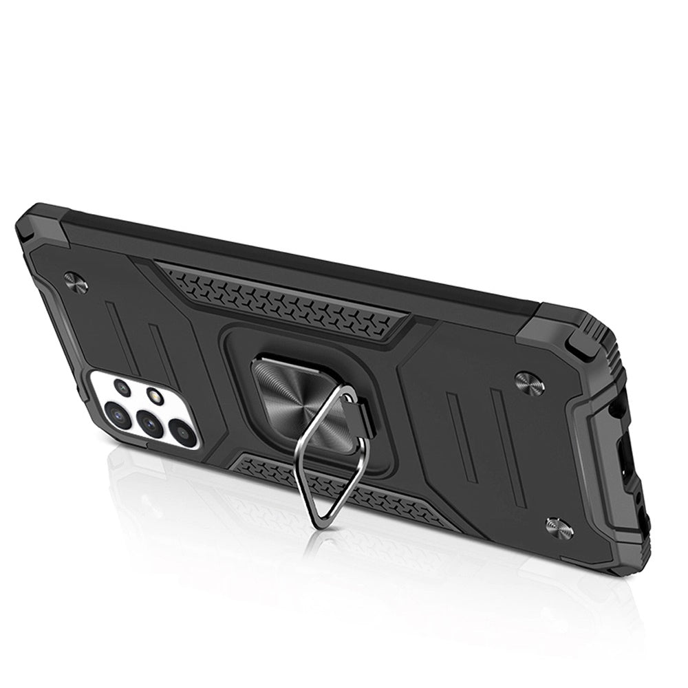 For Samsung Galaxy A23 5G Armor Hybrid with Ring Holder Kickstand Shockproof Heavy-Duty Durable Rugged Dual Layer Phone Case Cover