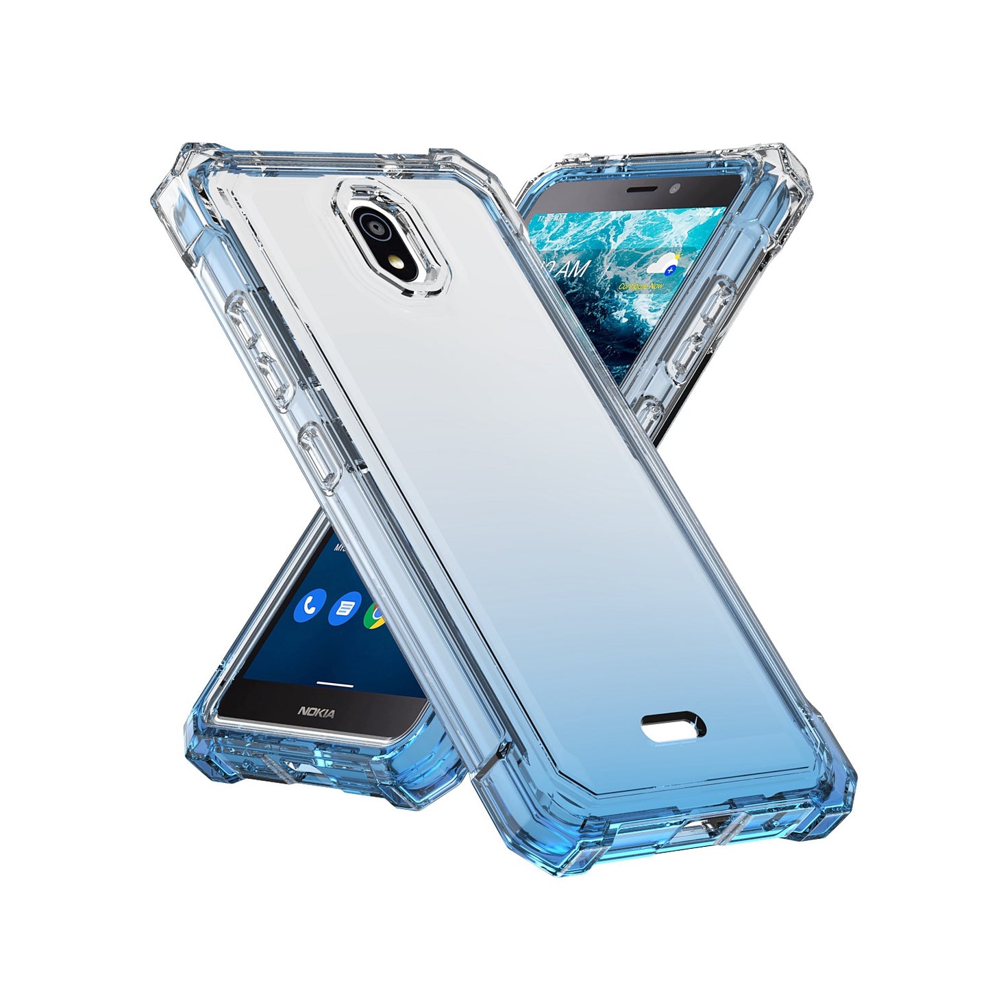 For Nokia G400 5G Clear Gradient Hybrid Thick Guard Shockproof Dual Layer Hard PC + TPU Bumper Frame Armor Phone Case Cover