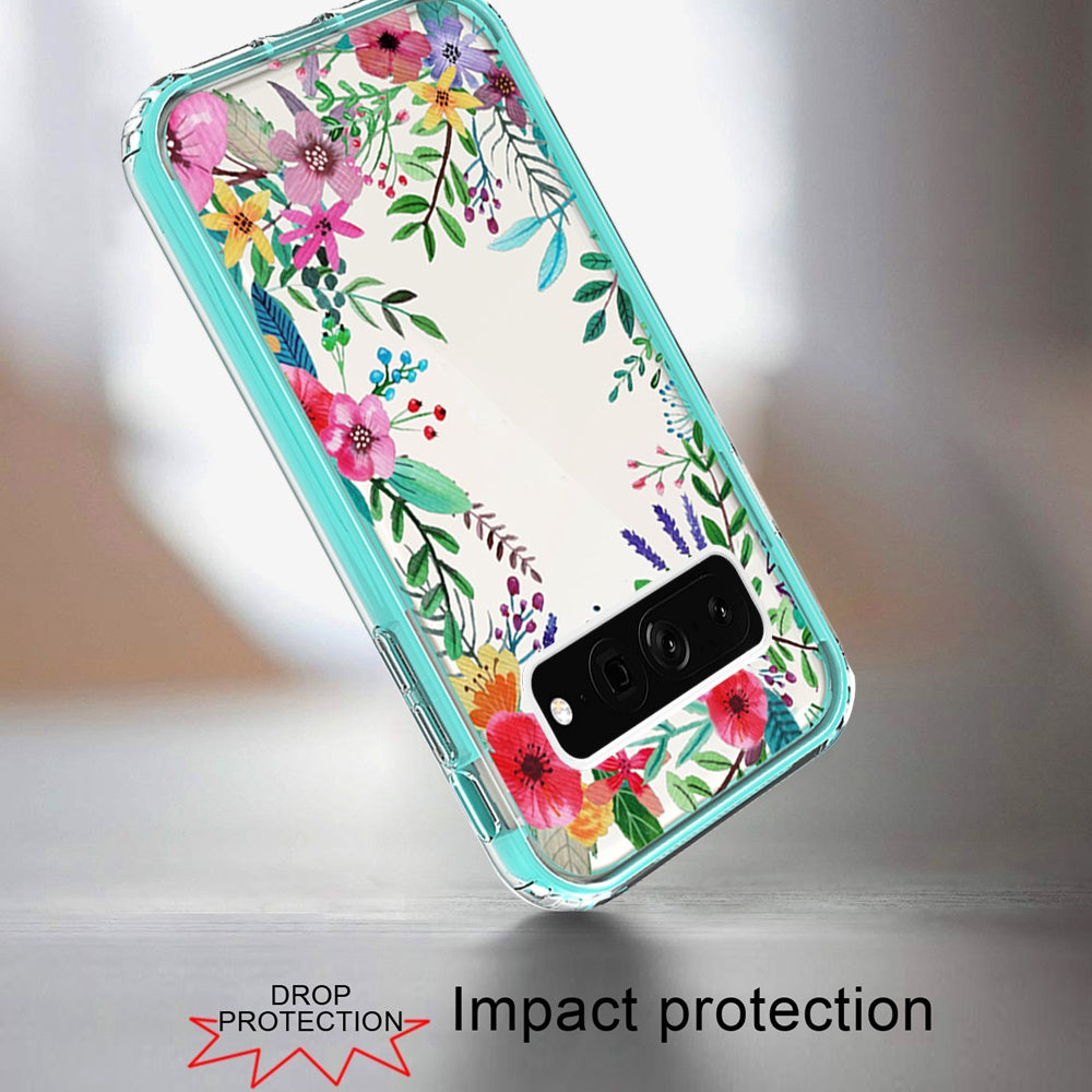 For Google Pixel 7 Beautiful Design Hybrid Triple Layer Armor Hard PC Rubber TPU Shockproof Protective Frame Phone Case Cover