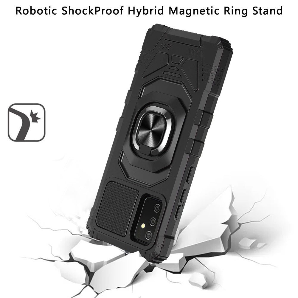 For Samsung Galaxy A13 4G Hybrid Dual Layer with Rotate Magnetic Ring Stand Holder Kickstand, Rugged Shockproof Protective Phone Case Cover