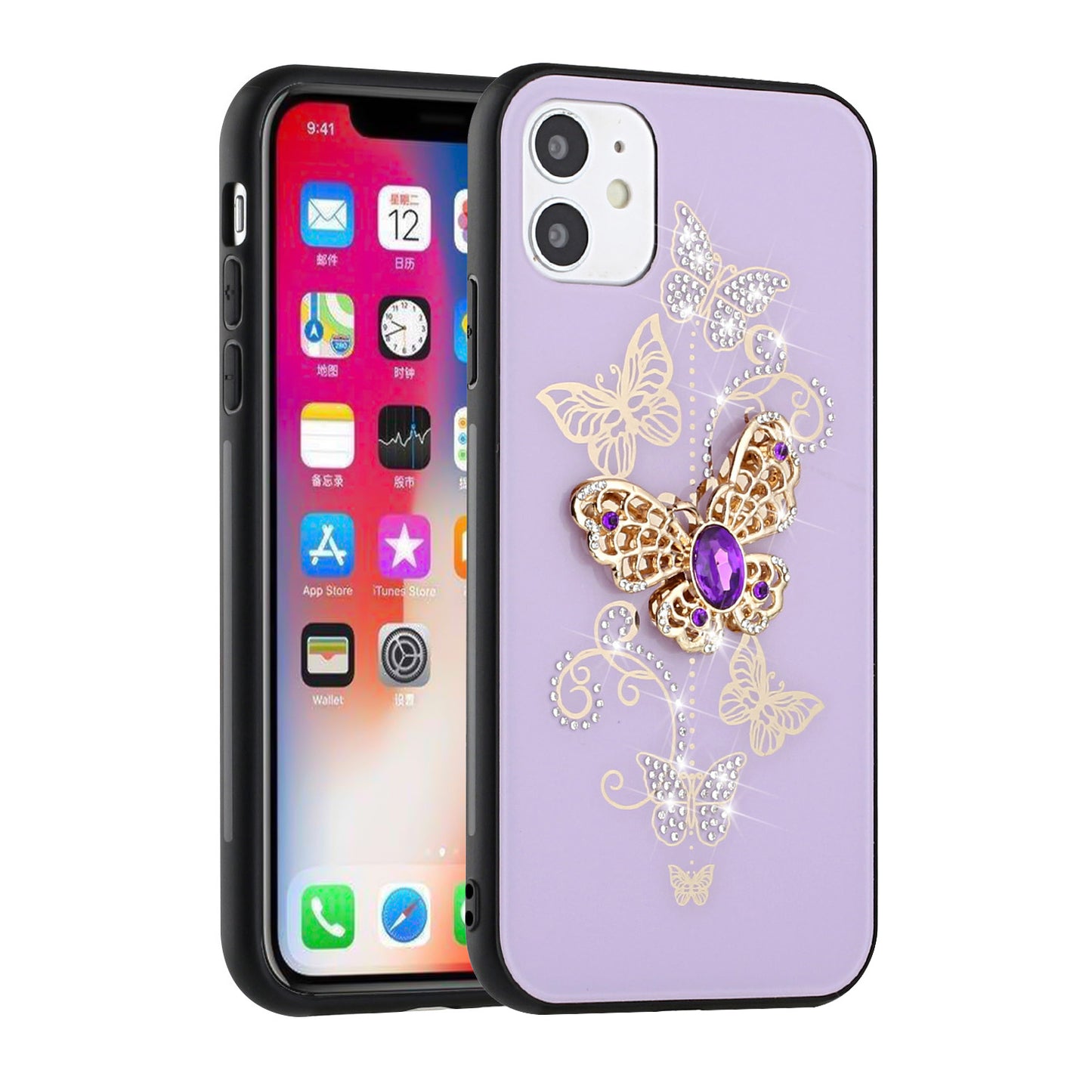 For Samsung Galaxy A02S Diamond Bling Sparkly Glitter Ornaments Engraving Hybrid Armor Ring Stand Holder Fashion Phone Case Cover