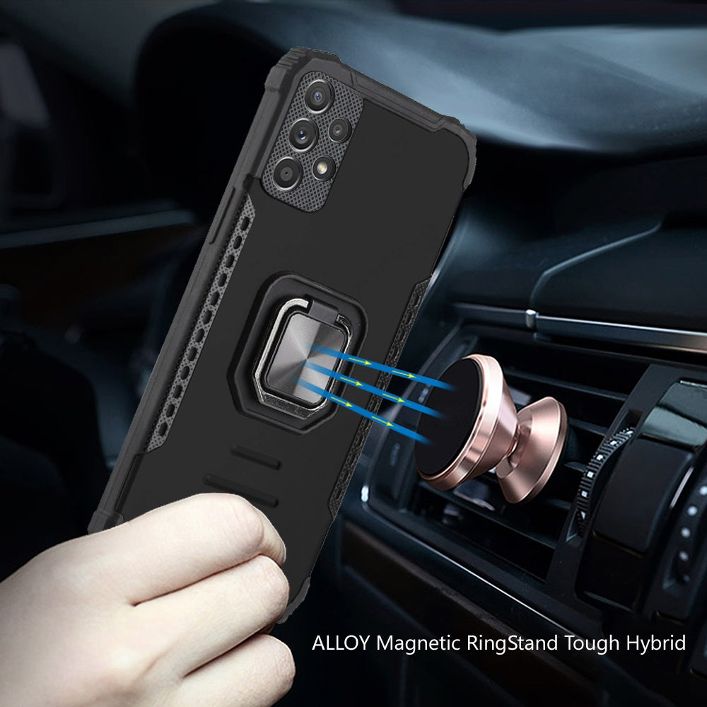 For Samsung Galaxy A32 5G Hybrid with Stand Magnetic Ring Kickstand Bumper Shockproof Armor Heavy Duty Military Grade Hard Phone Case Cover