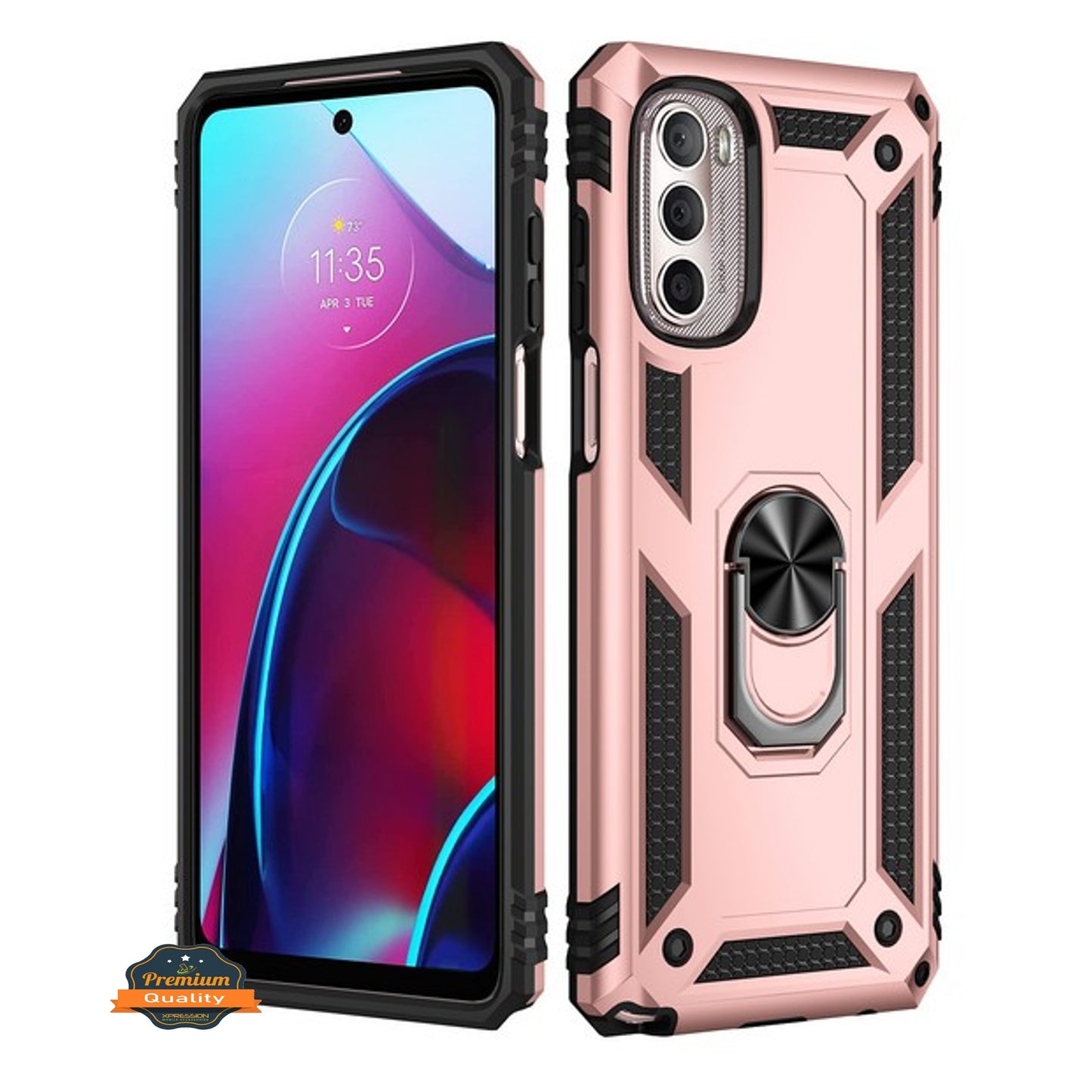 For Samsung Galaxy A03 Core Shockproof Hybrid Dual Layer PC + TPU with Ring Stand Metal Kickstand Heavy Duty Armor Shell Phone Case Cover