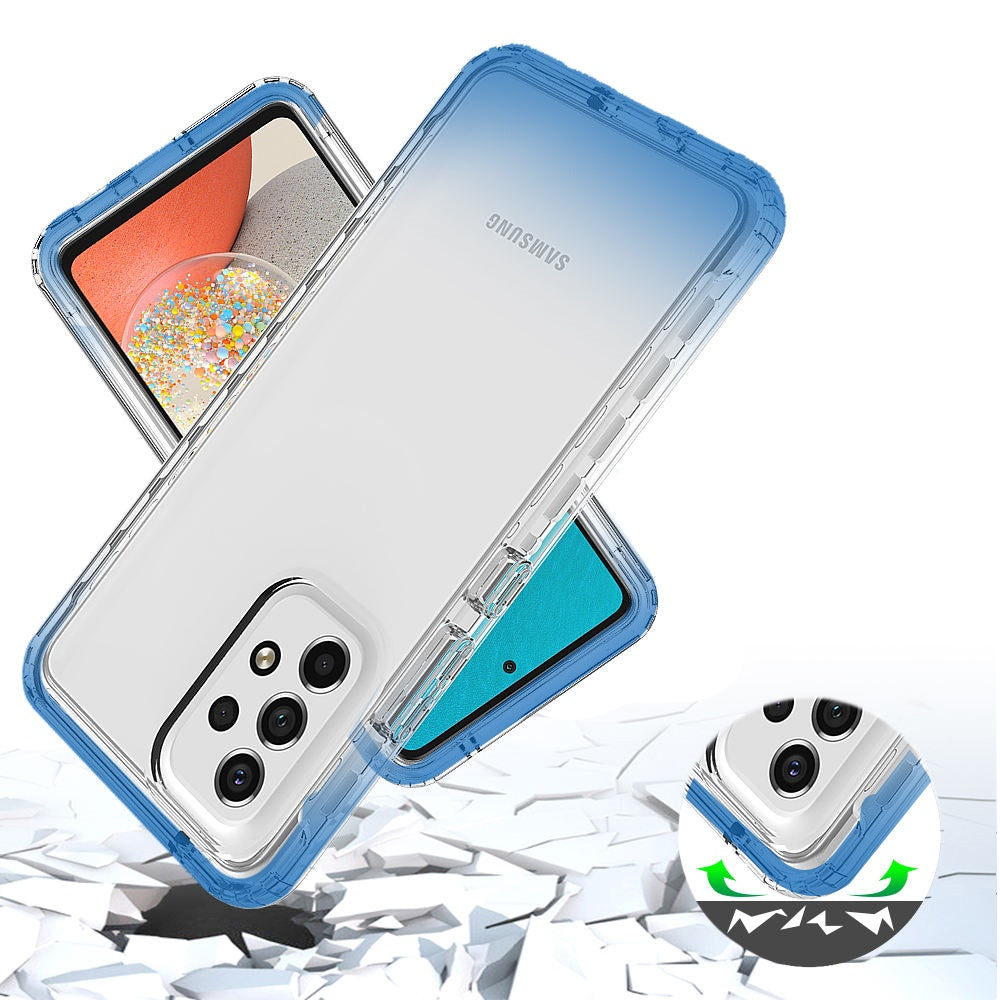 For Samsung Galaxy A53 5G Dual Layer Hybrid Clear Gradient Two Tone Transparent Shockproof Rubber Hard Protective Frame Phone Case Cover