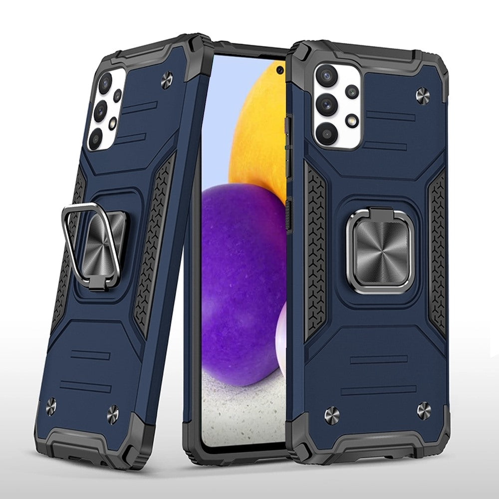 For Samsung Galaxy A73 5G Armor Hybrid with Ring Holder Kickstand Shockproof Heavy-Duty Durable Rugged Dual Layer Phone Case Cover