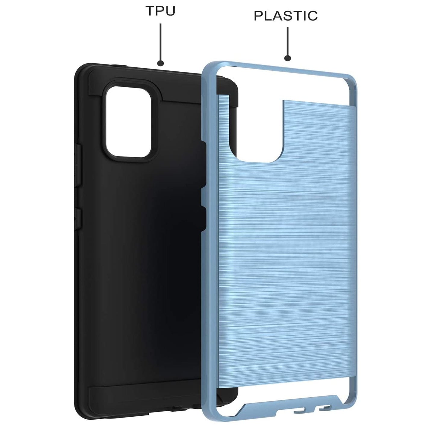 For Samsung Galaxy A54 5G Hybrid Brushed Metal Texture Rugged Slim Shockproof Dual Layers 2-Piece Hard PC + Soft TPU Phone Case Cover