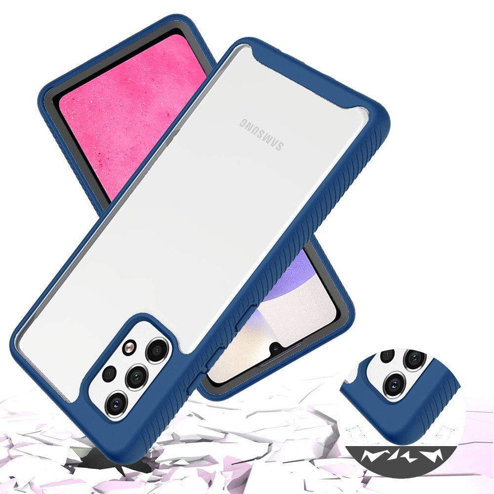 For Samsung Galaxy A33 5G Clear Dual Layer Rugged Bumper Frame Heavy Duty Hybrid Shockproof Rubber Full Body Defender Phone Case Cover