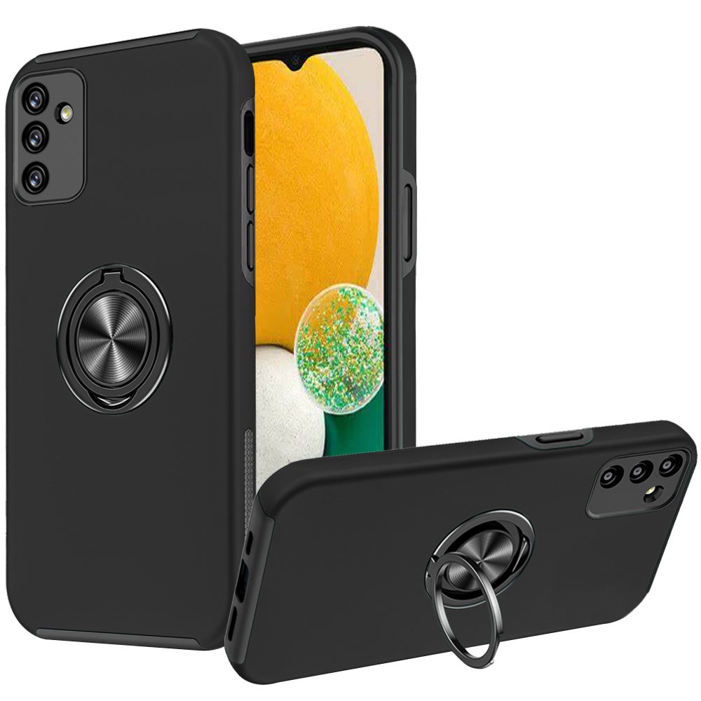 For Samsung Galaxy A13 5G Hybrid 360 Degree Rotatable Metal Invisible Ring Stand Holder Fit Magnetic Car Mount Shockproof Slim Phone Case Cover