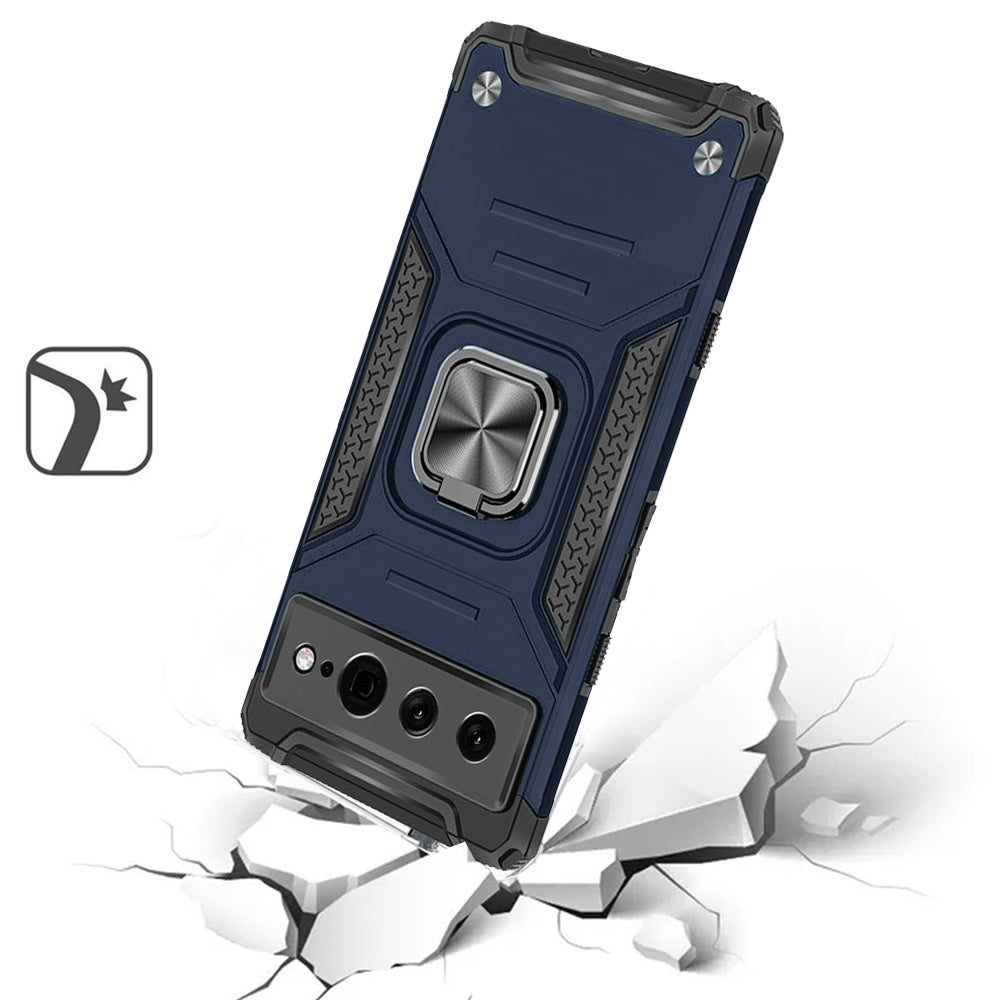 For Google Pixel 7/ 7 Pro Slim Armor Hybrid with Ring Holder Kickstand Shockproof Heavy-Duty Durable Rugged Dual Layer Phone Case Cover