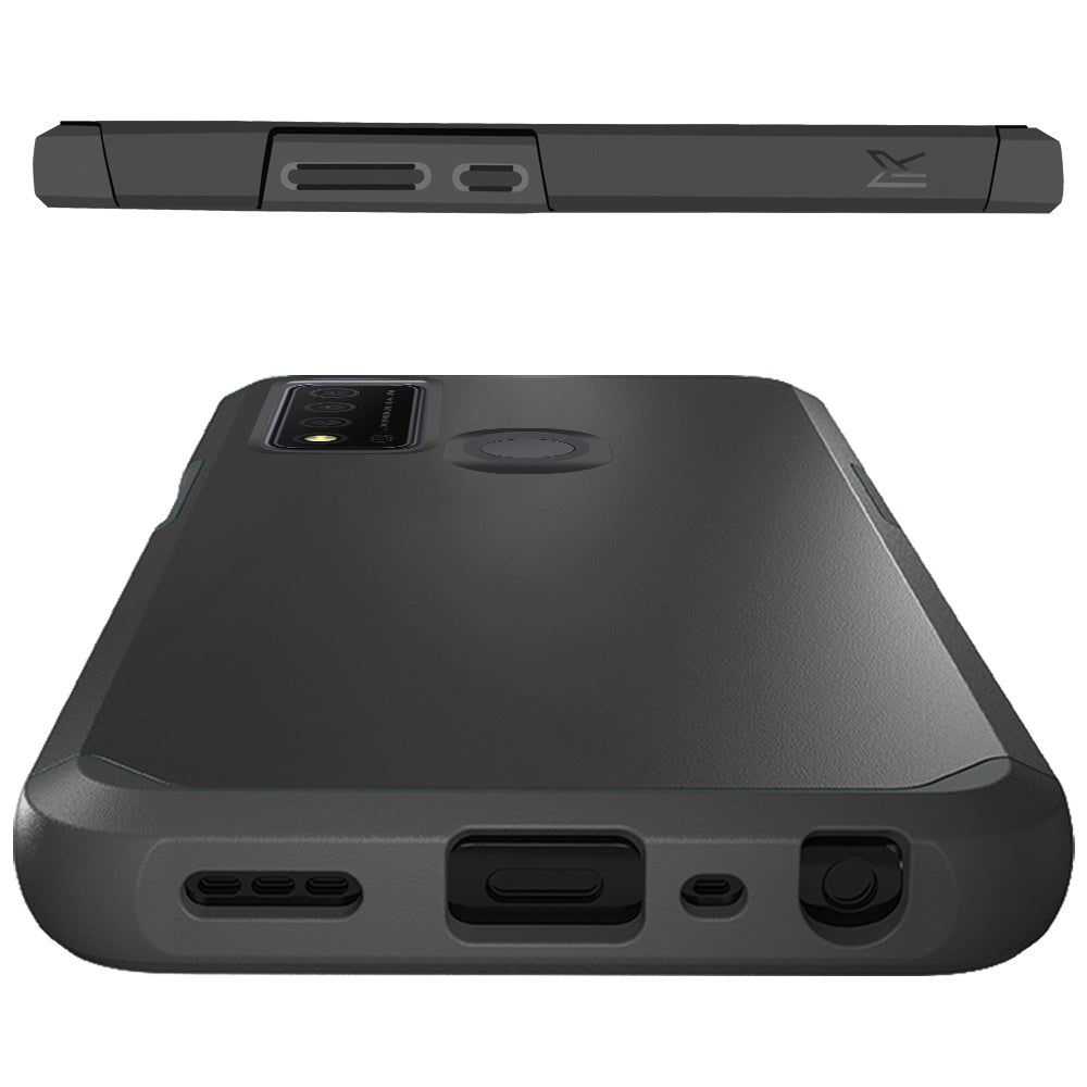 For TCL 30 XE 5G Ultra Slim Corner Protection Shock Absorption Tuff Hybrid Dual Layer Hard PC and TPU Rubber Armor Defender Phone Case Cover