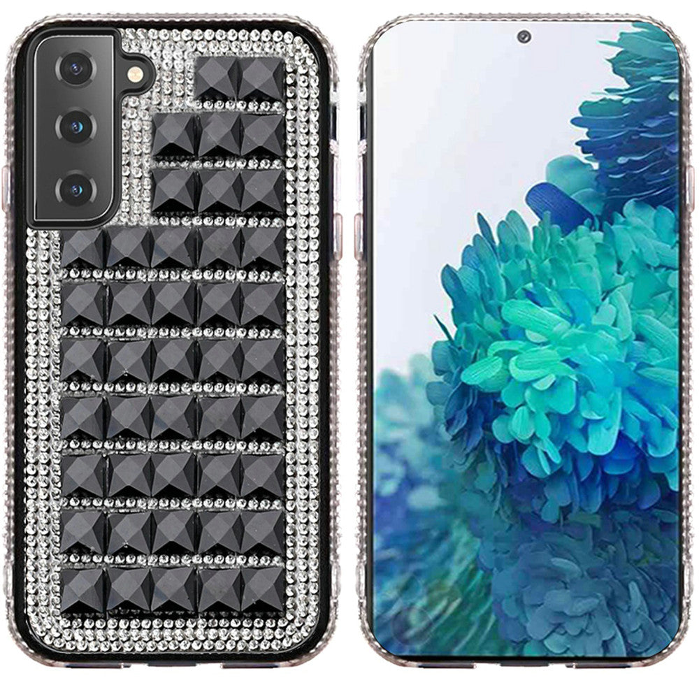 For Samsung Galaxy A33 5G Luxury 3D Bling Diamonds Rhinestone Jeweled Shiny Crystal Hybrid TPU Bumper Hard PC Phone Case Cover
