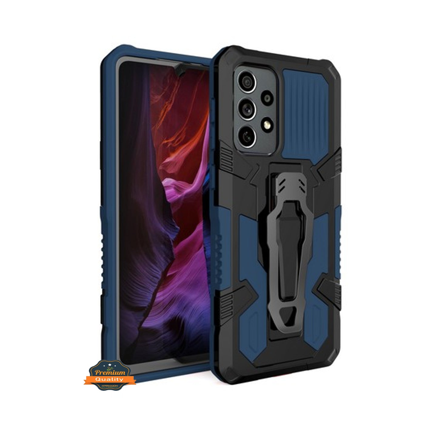 For Samsung Galaxy A33 5G Hybrid Heavy Duty Protection Shockproof Defender with Belt Metal Clip and Kickstand Dual Layer Phone Case Cover