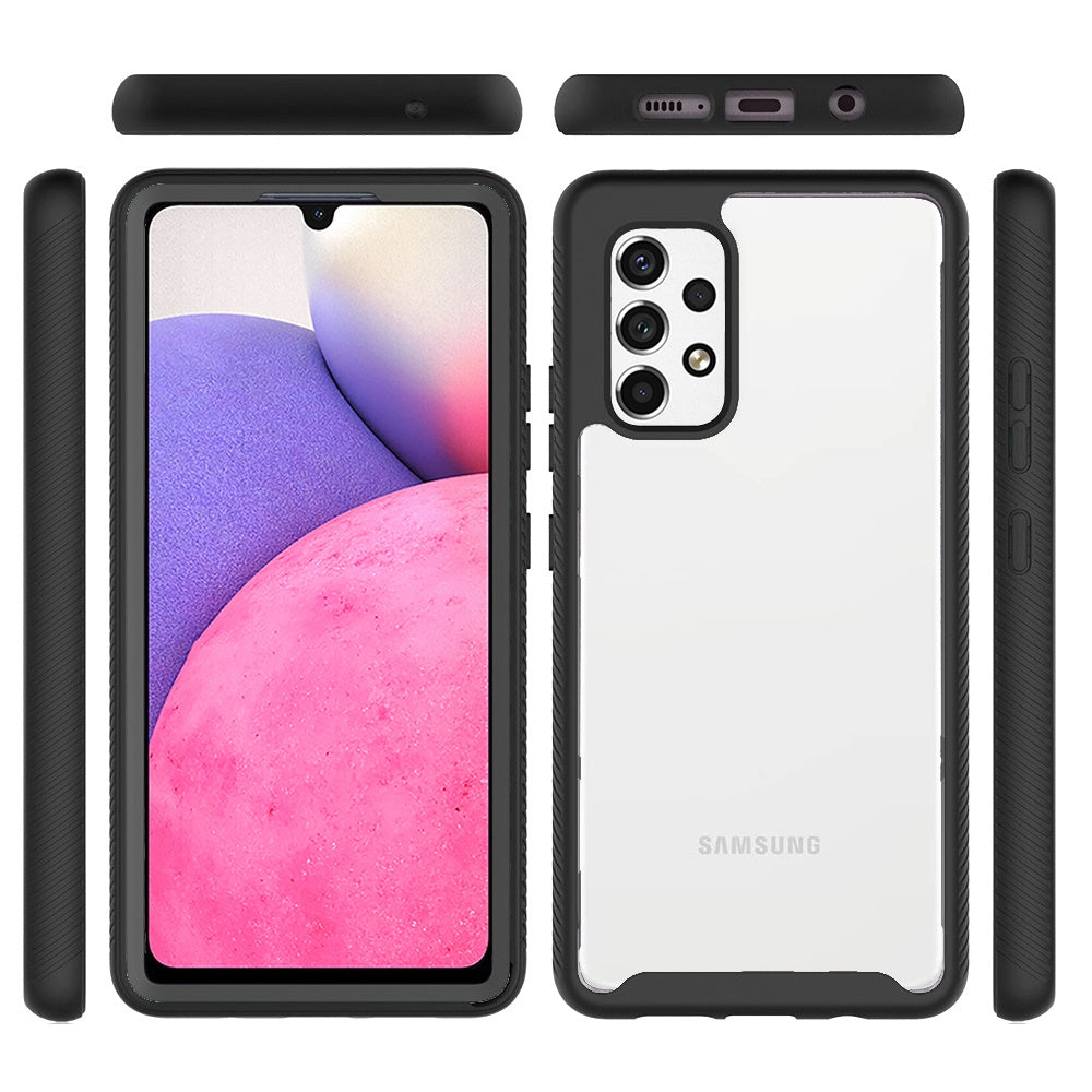 For Samsung Galaxy A33 5G Clear Dual Layer Rugged Bumper Frame Heavy Duty Hybrid Shockproof Rubber Full Body Defender Phone Case Cover