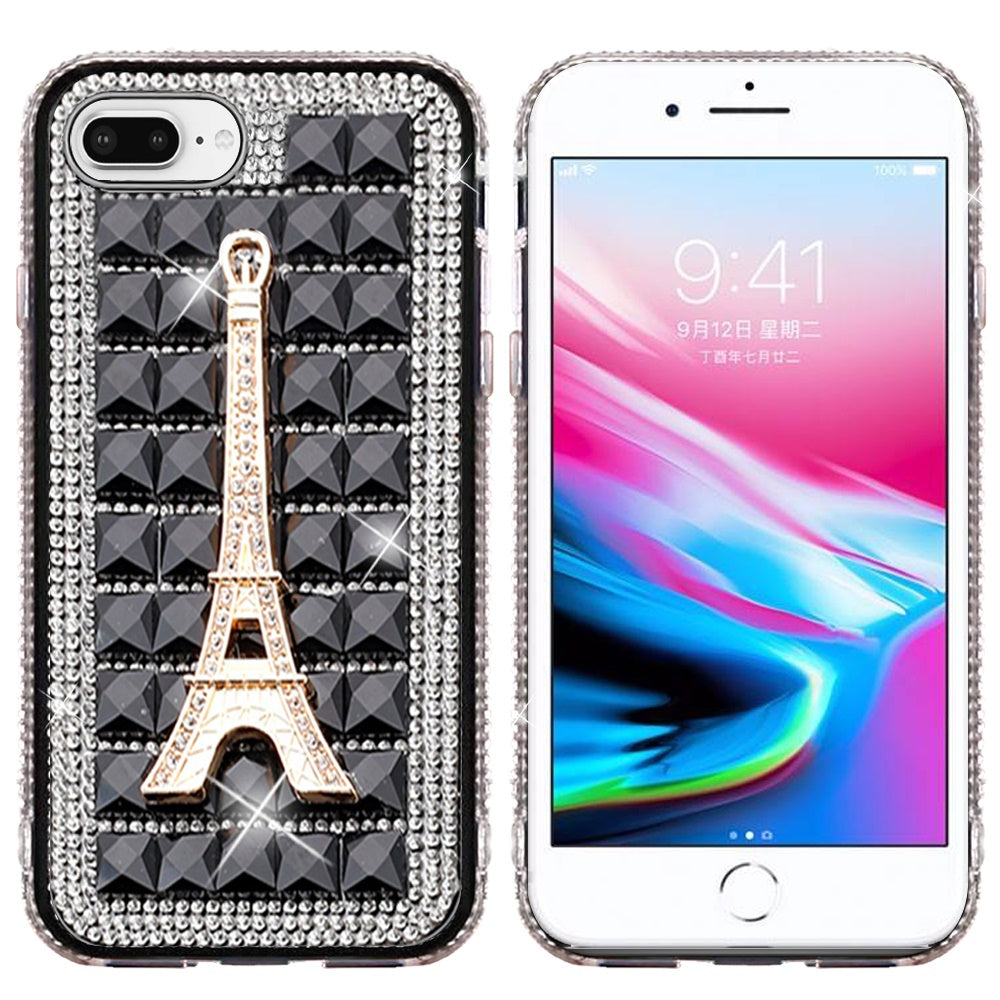 For Apple iPhone 8 /7/6s/6 /SE 2nd Generation Fashion Luxury 3D Bling Diamonds Rhinestone Jeweled Ornament Shiny Crystal Phone Case Cover