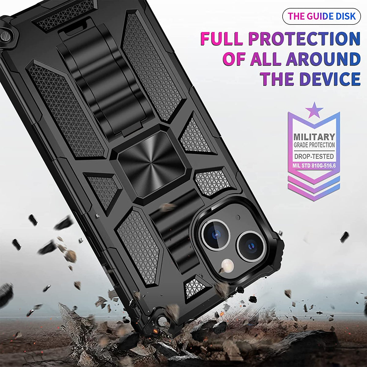 For Samsung Galaxy A03 Core Built in Magnetic Kickstand, Military Hybrid Bumper Heavy Duty Dual Layers Rugged Protective Phone Case Cover
