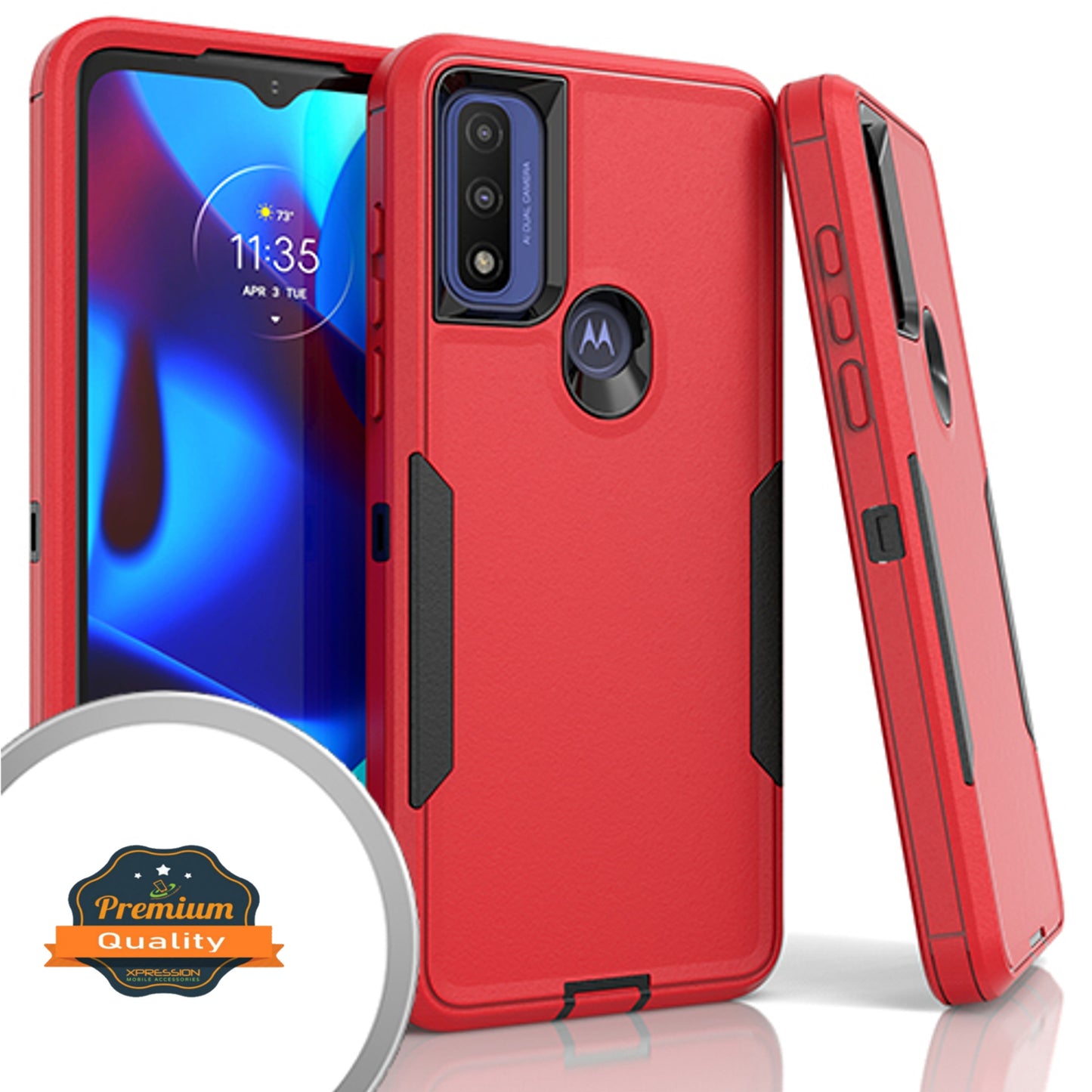 For Motorola Moto G Pure / Moto G Power 2022 Hybrid Shockproof Silicone Rubber TPU + Hard PC Heavy Duty Hard Protective Three Layer Phone Case Cover