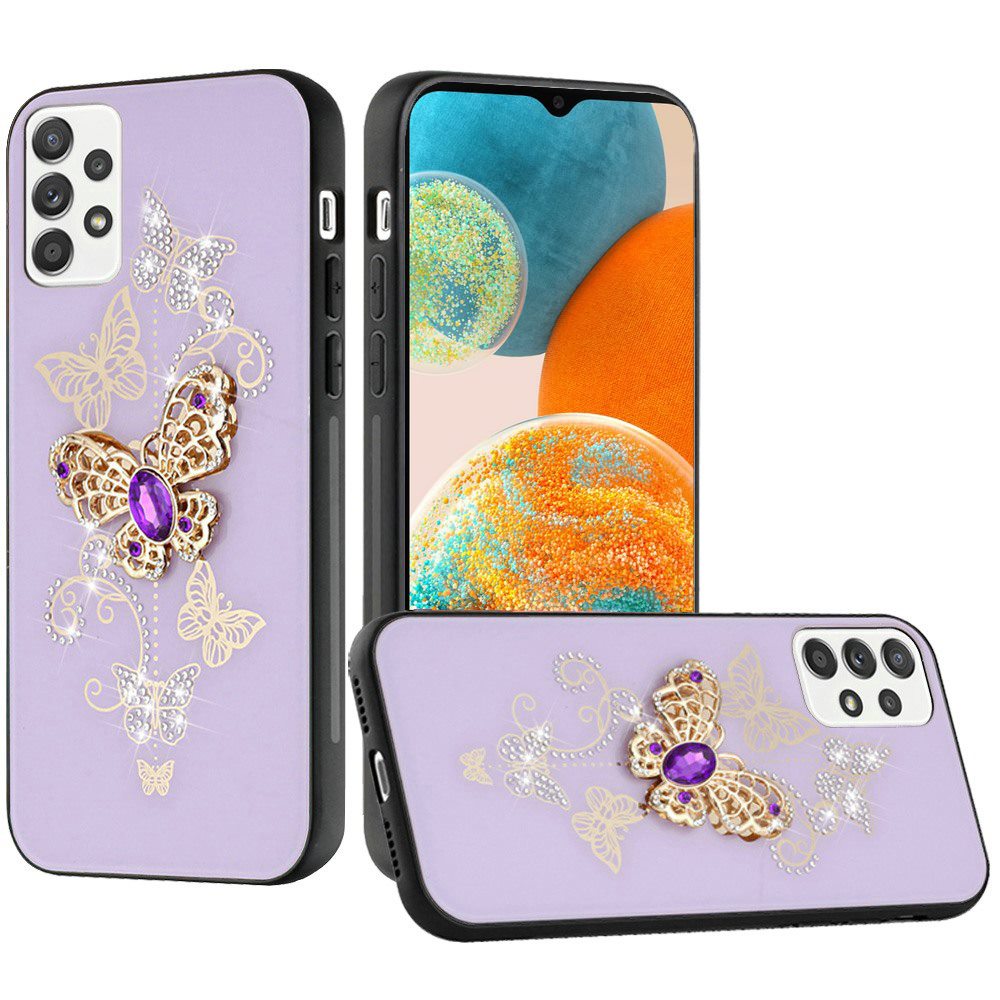 For Samsung Galaxy A23 5G Diamonds 3D Bling Sparkly Glitter Ornaments Engraving Hybrid Metal Fashion Phone Case Cover