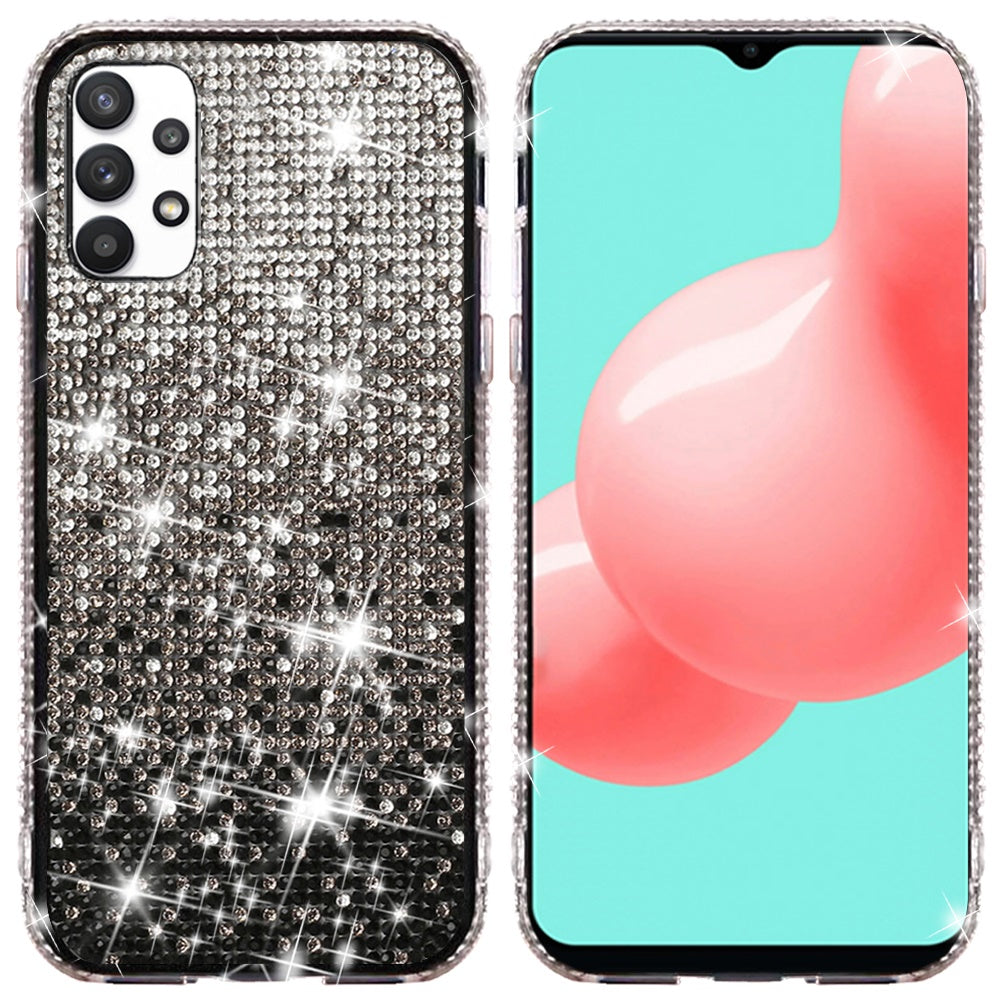 For Samsung Galaxy A22 5G Glitter Bling Ultra Thin TPU Sparkle Diamond Rhinestone Shiny Full Cover Crystal Stones Back Phone Case Cover