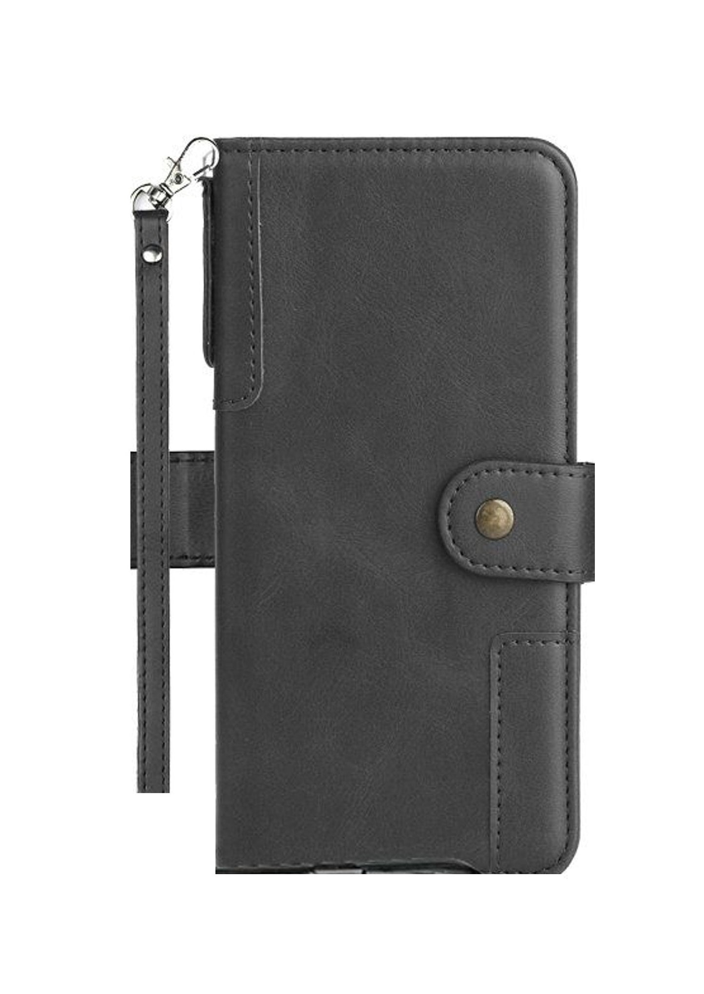 For Apple iPhone 11 (6.1") Wallet Case with Credit Card Holder, PU Leather Flip Pouch Kickstand & Strap TPU Protective Phone Case Cover