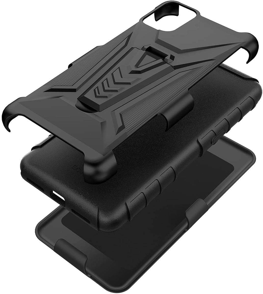 For Samsung Galaxy A03S Hybrid Armor Kickstand with Swivel Belt Clip Holster Heavy Duty 3in1 Defender Shockproof Phone Case Cover
