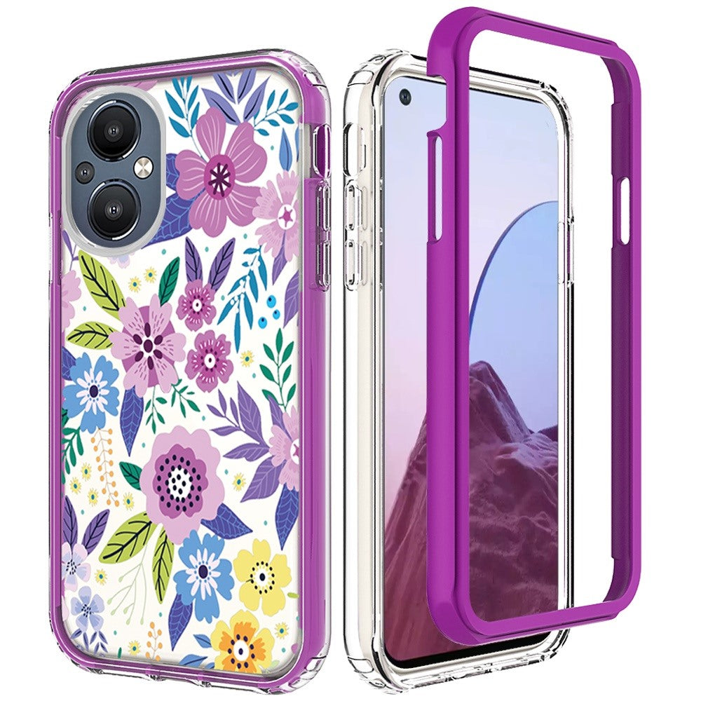 For OnePlus Nord N20 5G Beautiful Design 3 in 1 Hybrid Triple Layer Armor Hard Plastic PC Rubber TPU Shockproof Frame Phone Case Cover