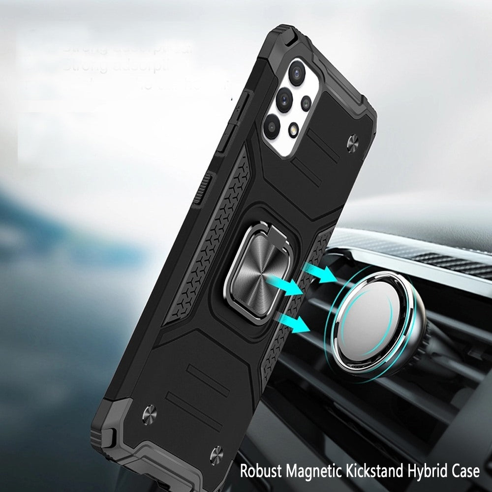 For Samsung A03 Core Armor Hybrid with Ring Stand Holder Kickstand Shockproof Heavy-Duty Durable Rugged Dual Layer Phone Case Cover