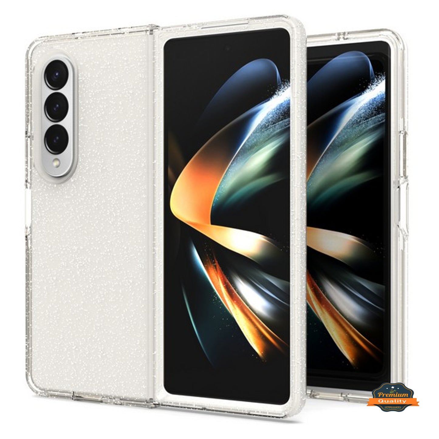 For Samsung Galaxy Z Fold 4 5G Glitter Sparkle Bling Shiny Thin Slim Hybrid Shockproof Rubber Silicone TPU Gel Protective Phone Case Cover