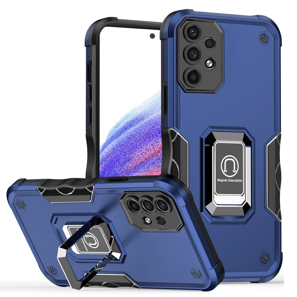 For Samsung Galaxy A53 5G Hybrid with Magnetic Ring Holder Stand Kickstand Heavy Duty Rugged Drop Silicone Shockproof Phone Case Cover