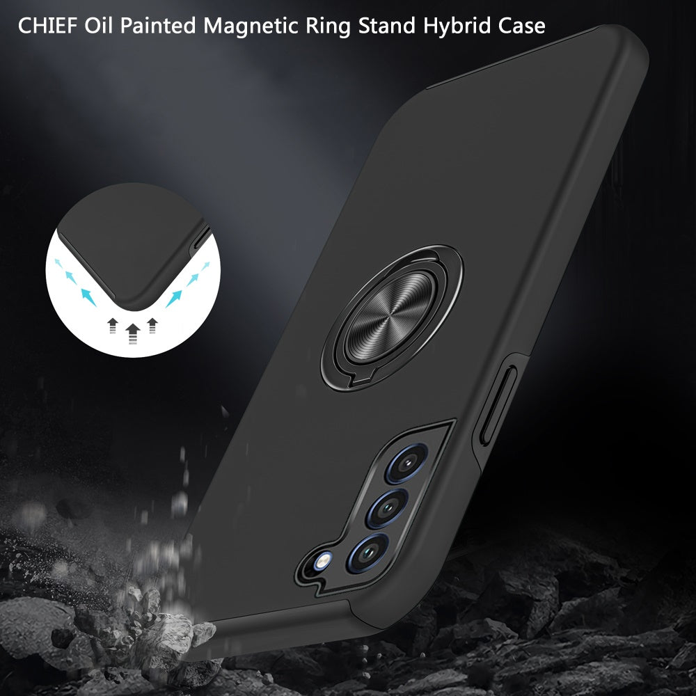 For Samsung Galaxy S22 /Plus Ultra Slim Hybrid 360 Degree Rotatable Metal Invisible Ring Stand Holder Fit Magnetic Car Mount Phone Case Cover