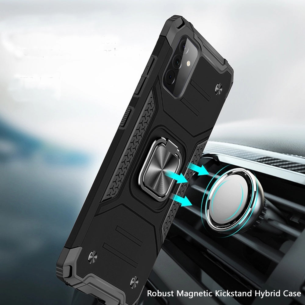 For Samsung Galaxy A13 5G Armor Hybrid with Ring Holder Kickstand Shockproof Heavy-Duty Durable Rugged Dual Layer Hard PC + TPU Phone Case Cover