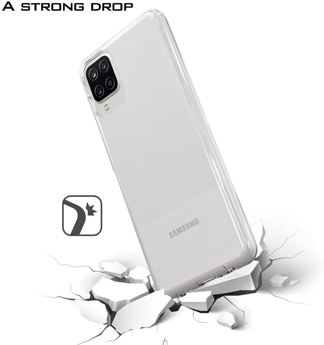 For Samsung Galaxy A12 5G Slim Fit Classic Transparent Matte Soft TPU Rubber Flex-Gel Rubberized Shockproof Bumper Phone Case Cover