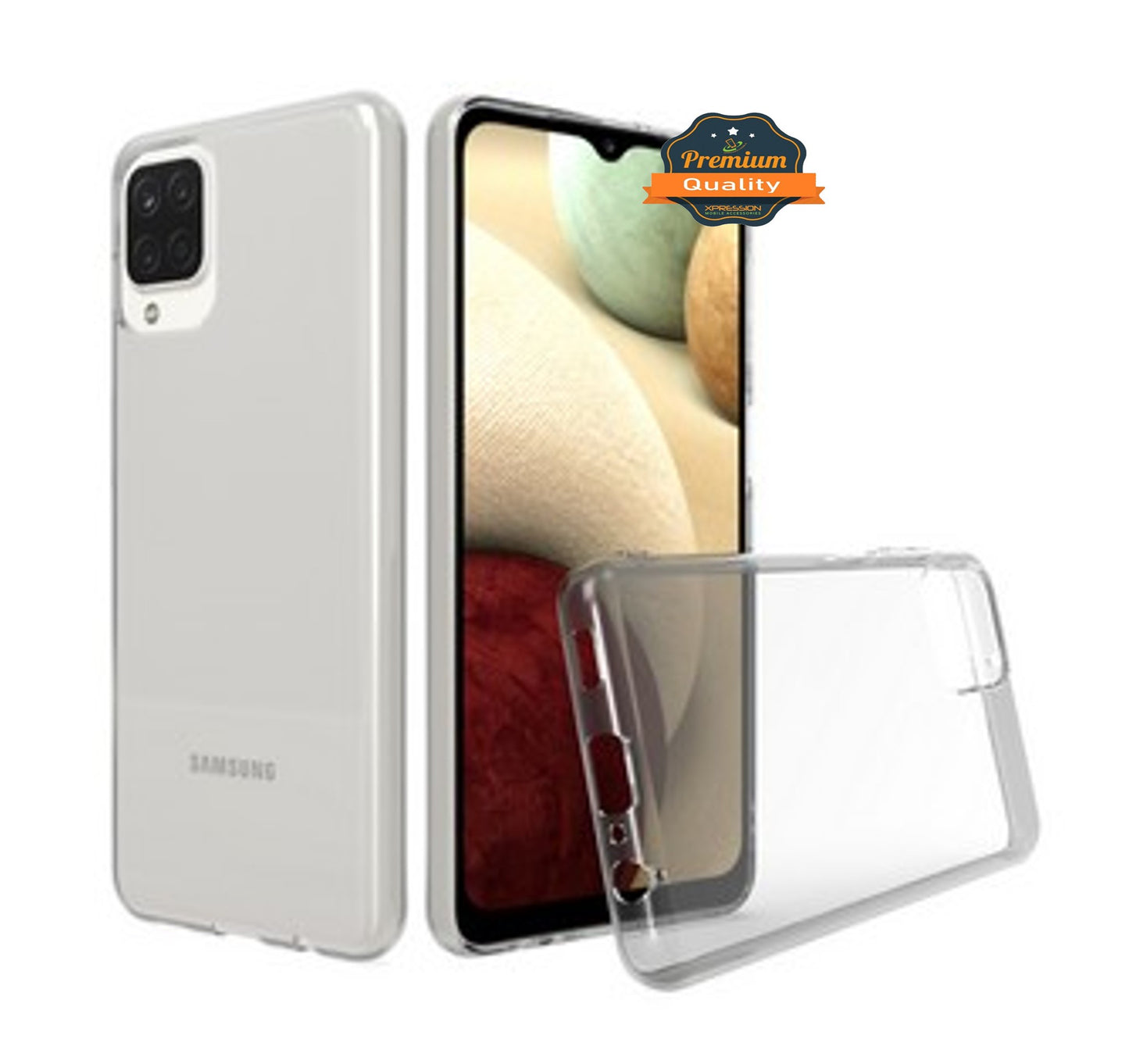 For Samsung Galaxy A12 5G Slim Fit Classic Transparent Matte Soft TPU Rubber Flex-Gel Rubberized Shockproof Bumper Phone Case Cover