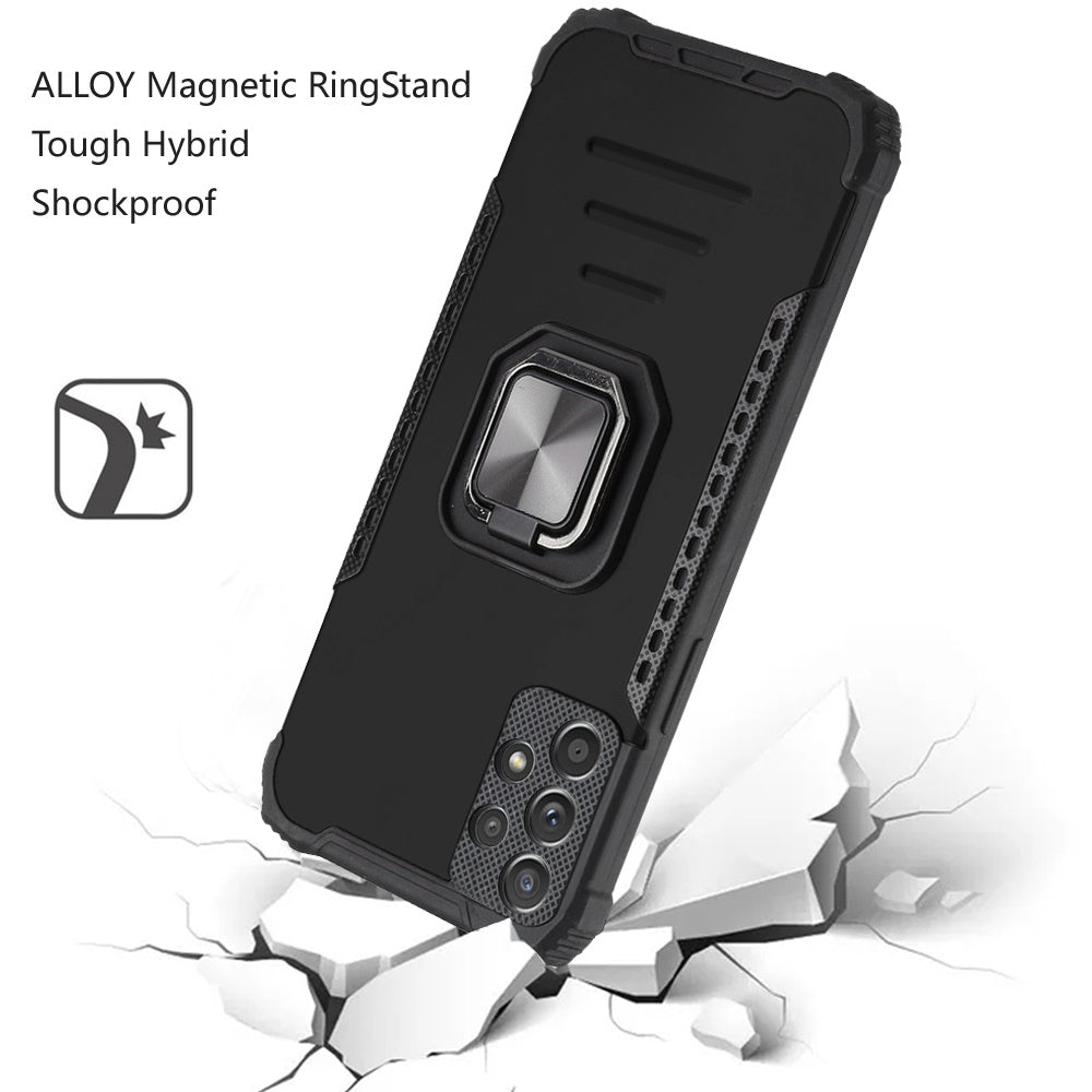 For Samsung Galaxy A32 5G Hybrid with Stand Magnetic Ring Kickstand Bumper Shockproof Armor Heavy Duty Military Grade Hard Phone Case Cover