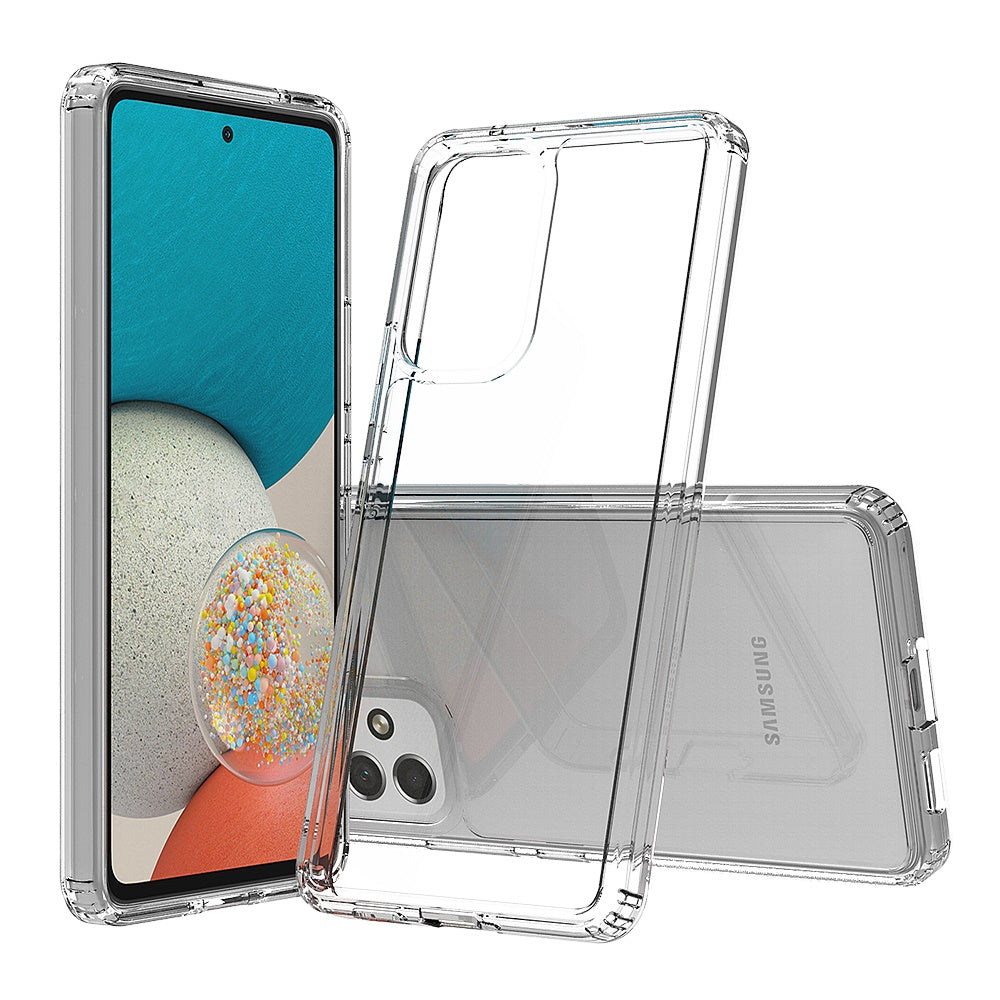 For Samsung Galaxy A53 5G Hybrid Slim Crystal Clear Transparent Shock-Absorption Bumper with TPU + Hard PC Back Frame Phone Case Cover